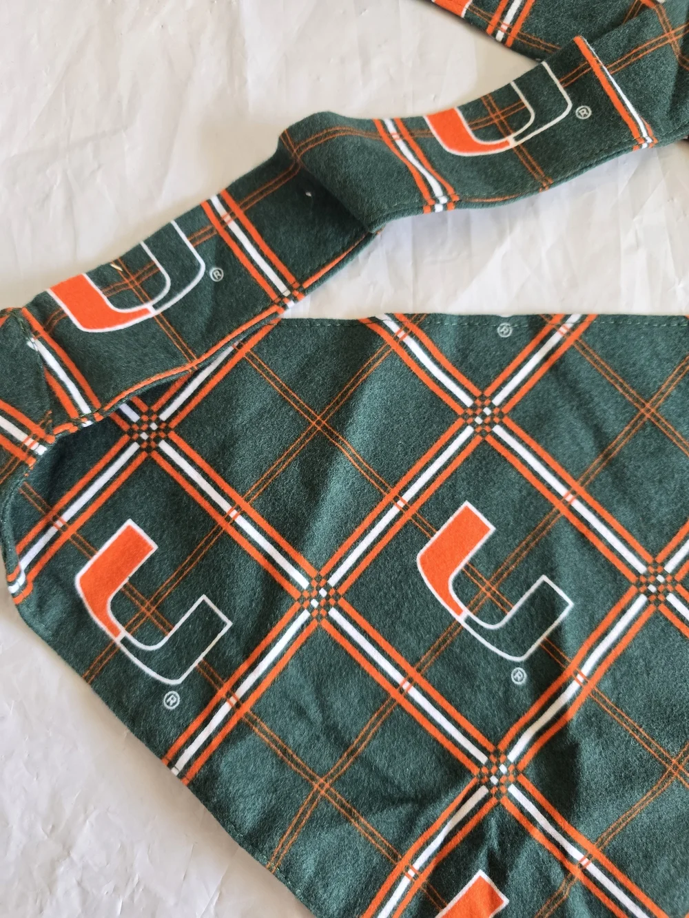 Green & Orange Patterned Bandana New Medium Up To 75 Lbs Handmade Cotton